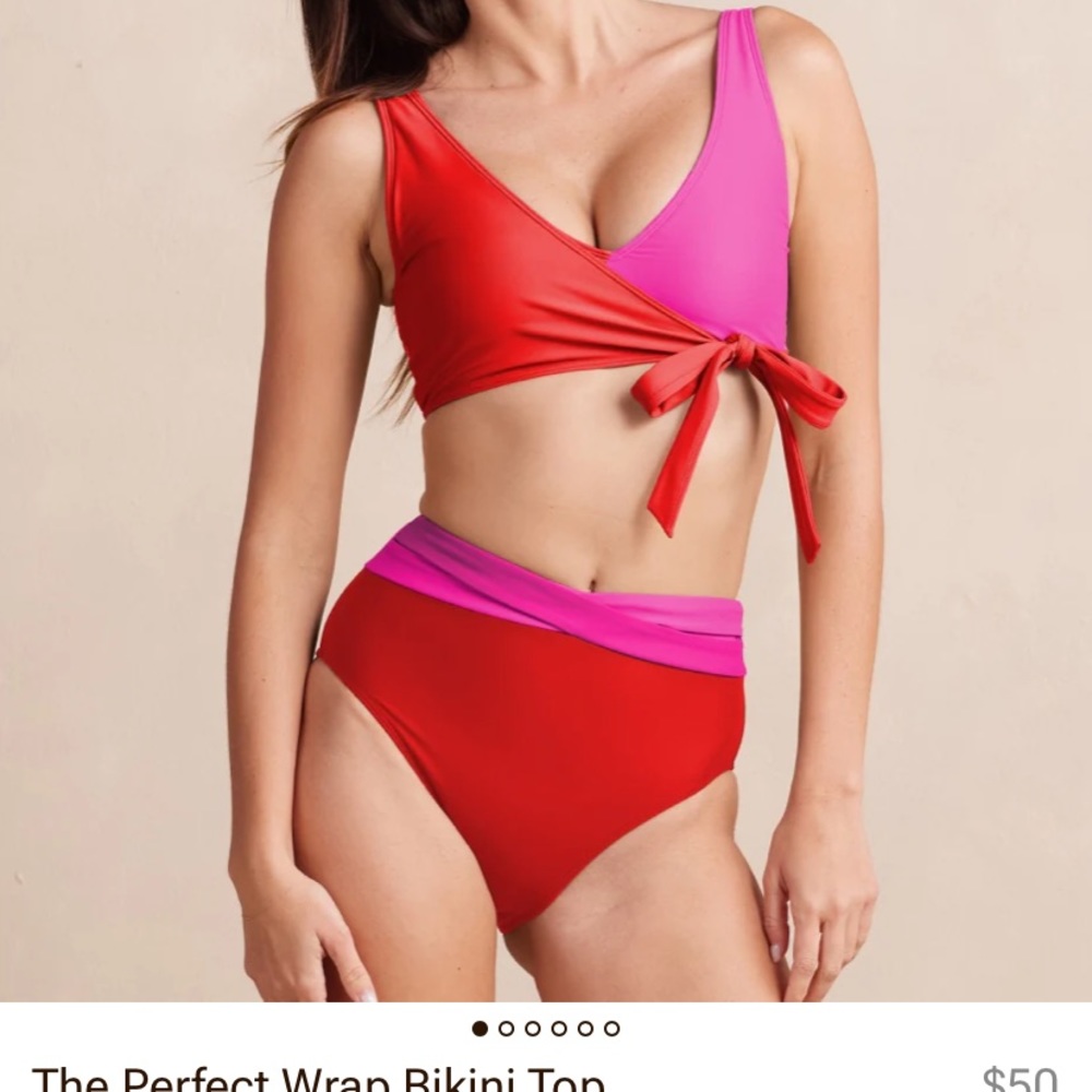 Summersalt Color-Block Red and Pink Bikini